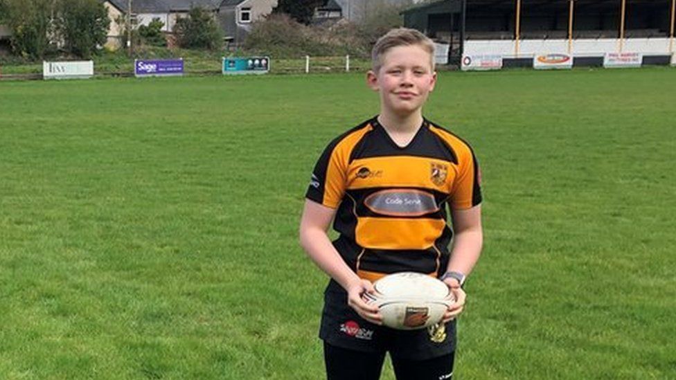 Tiaan Hall (right) plays for Risca under 13s