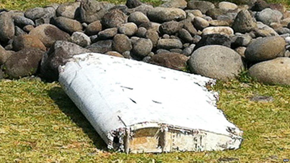 A piece of debris that washed up on the French Indian Ocean island of La Reunion