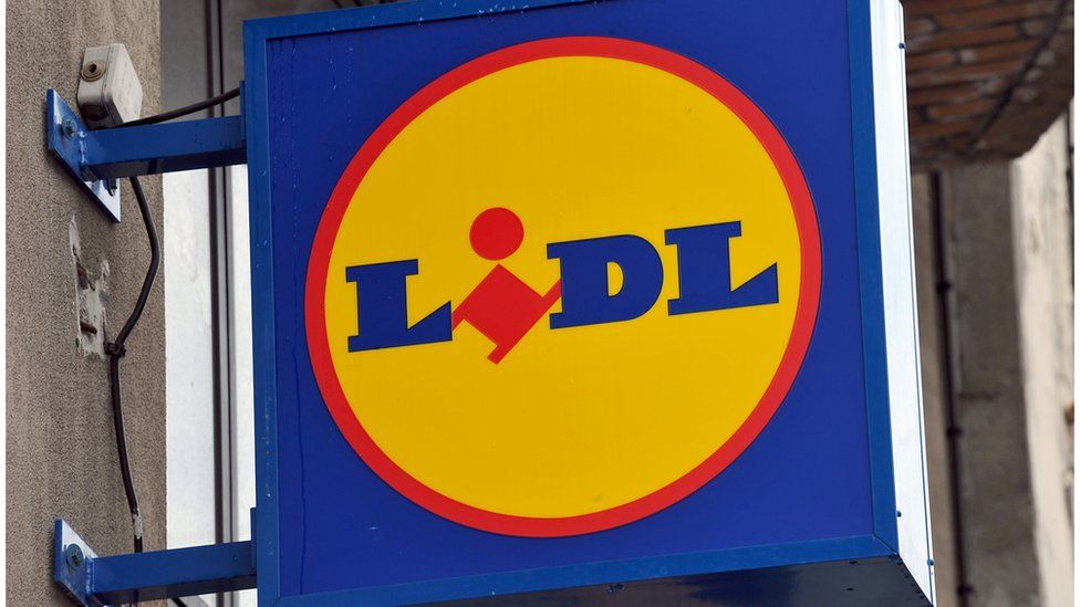 A Lidl supermarket sign