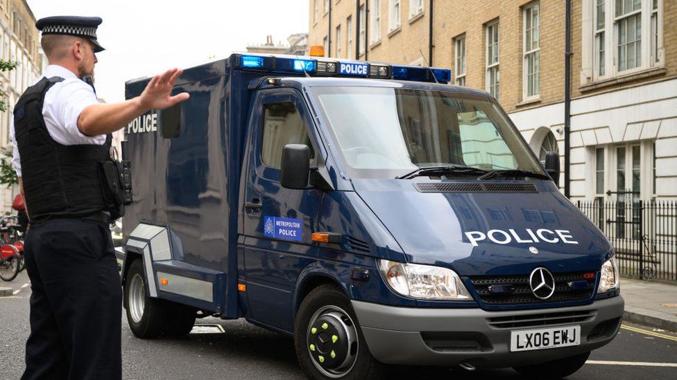 Daniel Khalife arriving in a police armoured van