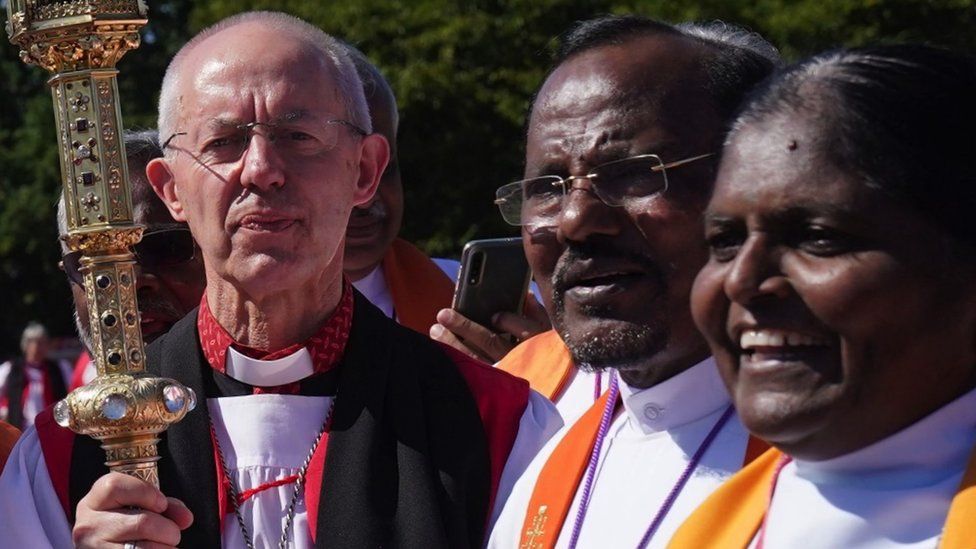 Justin Welby with bishops at the Lambeth Conference