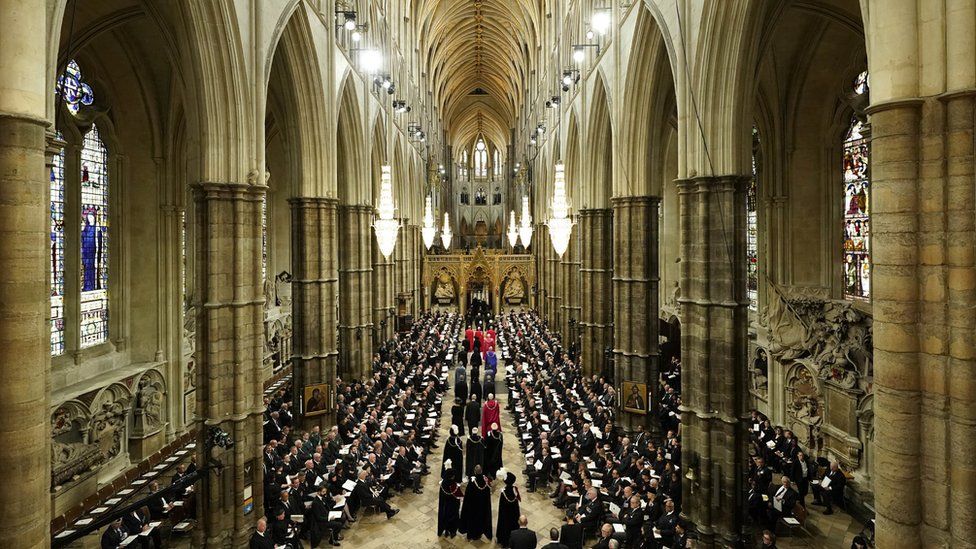 Dignitaries arrive for the State Funeral of Queen Elizabeth II, held at Westminster Abbey, London.