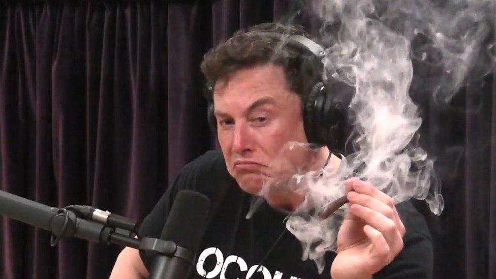 Elon Musk smoking a joint