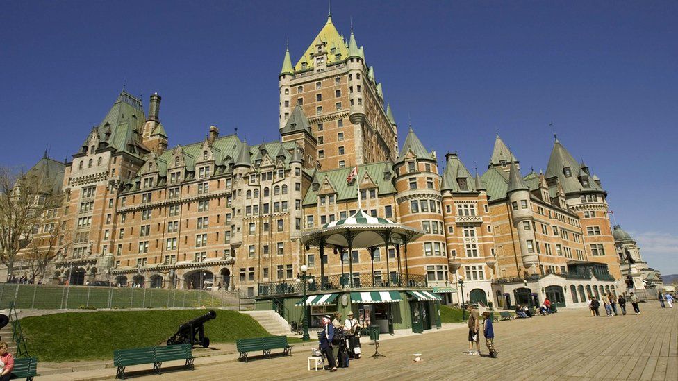 View of the Chateau Frontenac in Quebec City, Canada.