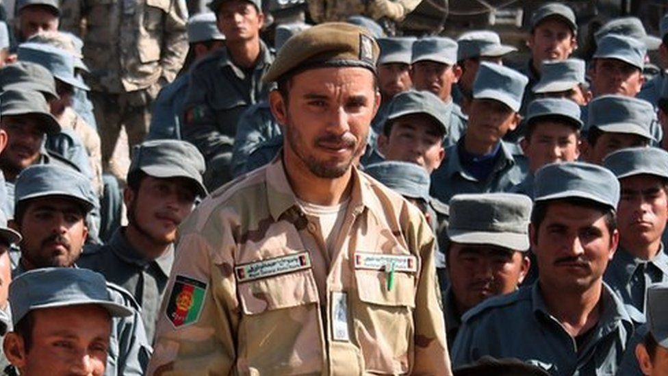 Gen Raziq at a police training college in Kandahar