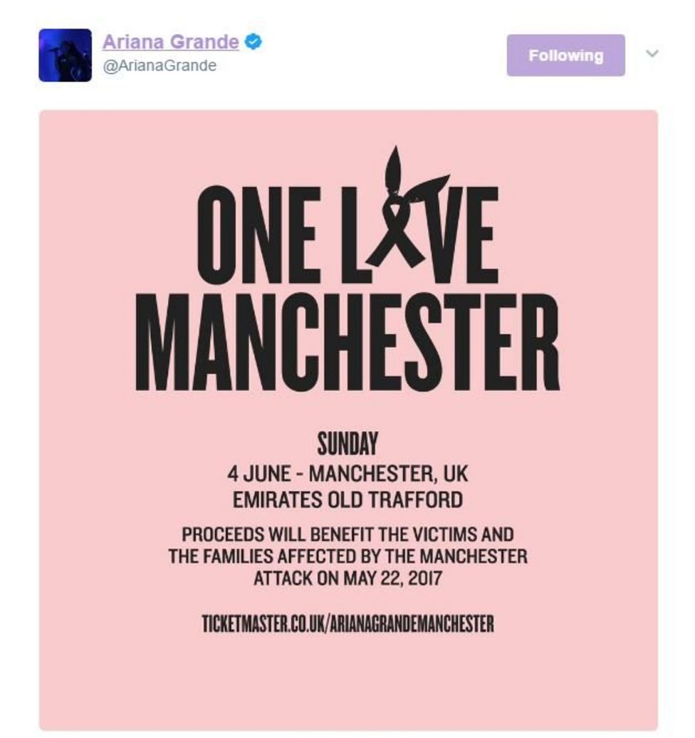 Ariana Grande To Play Manchester Benefit Concert On Sunday - BBC News