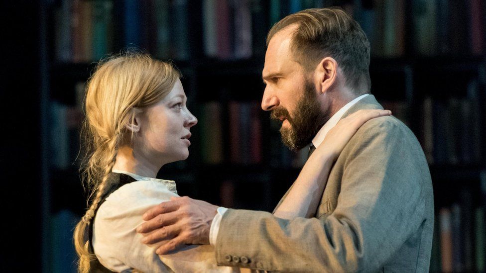 Sarah Snook and Ralph Fiennes in The Master Builder