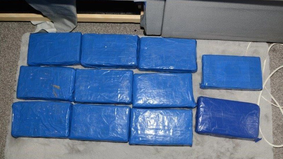 Blocks of cocaine found during a police raid in Leeds