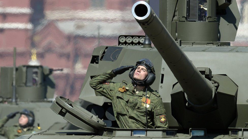 Armata tank in Red Square, Moscow, 7 May 2015