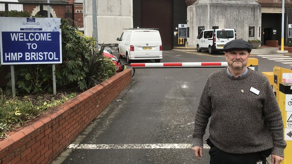 Larry Harvey outside HMP Bristol where he is now prison chaplain