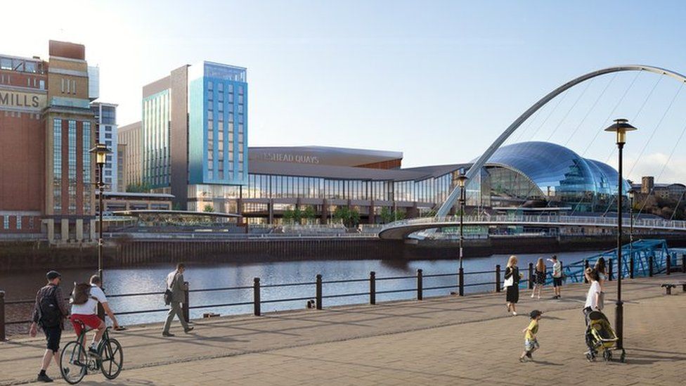 The planned Gateshead Quayside arena complex