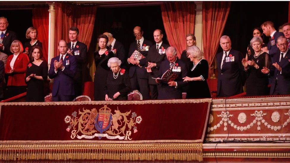 Members of the royal family and Prime Minister Theresa May at the concert