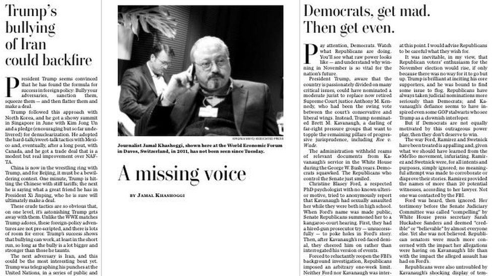 Blank column published by the Washington Post