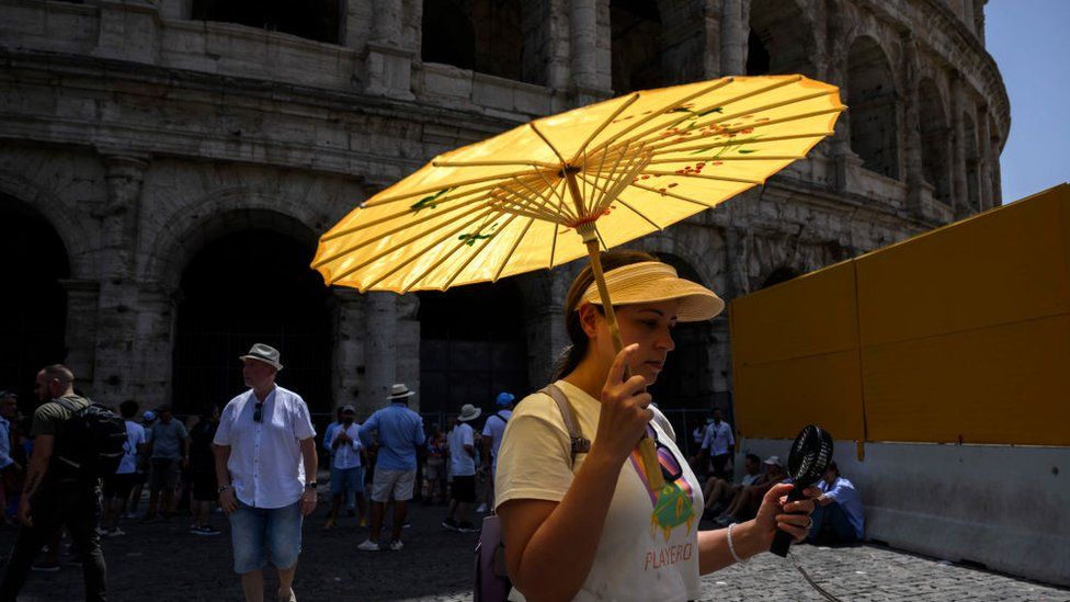 Temperatures reached 45C in Rome, Italy in the recent heatwave