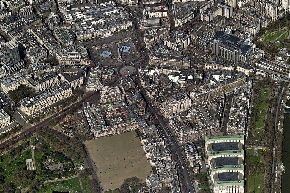 An aerial view of Whitehall