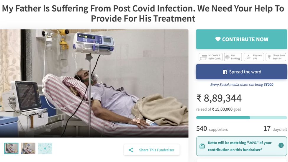 Indians Turn To Crowdfunding To Pay Covid Bills c News