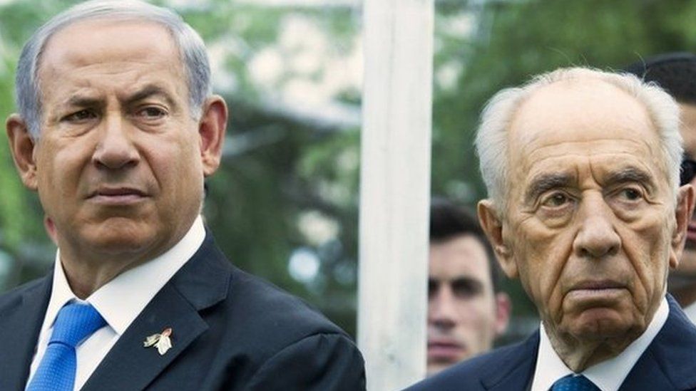 Shimon Peres and Benjamin Netanyahu