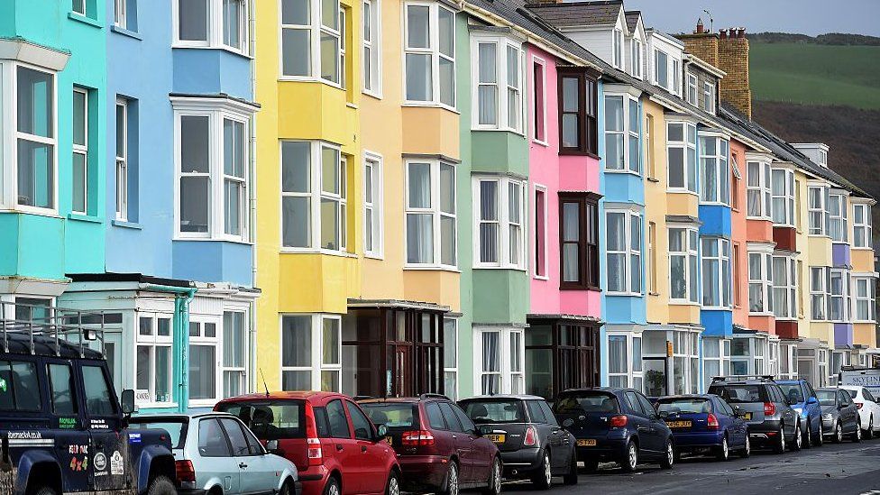Houses on the promenade in Aberystwyth