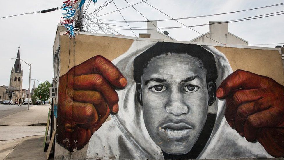 A mural in Baltimore pays tribute to the Florida teenager