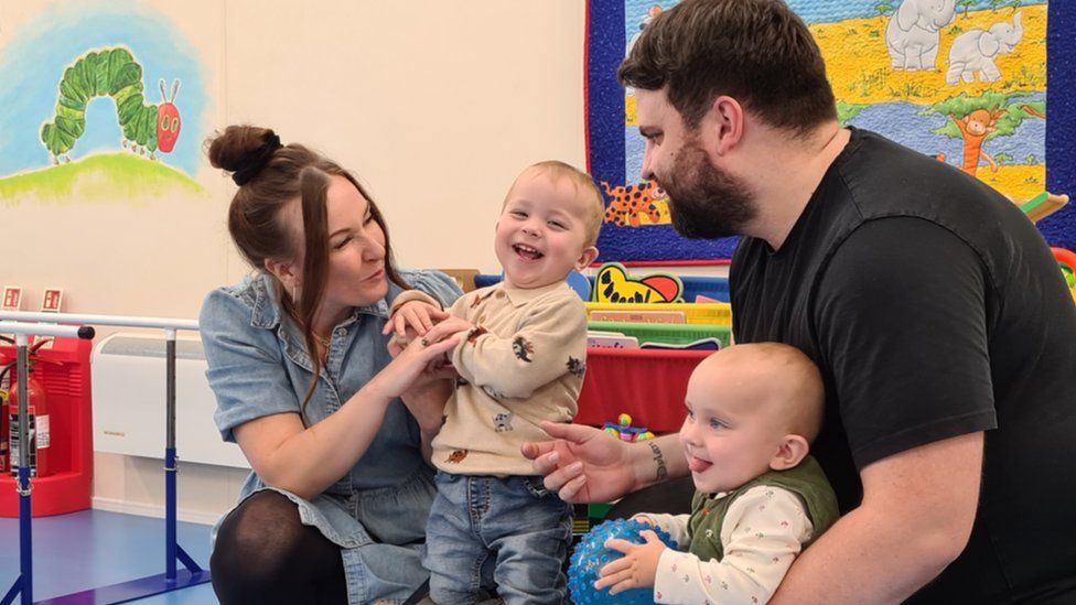 Archie with his parents Leanne and Steve