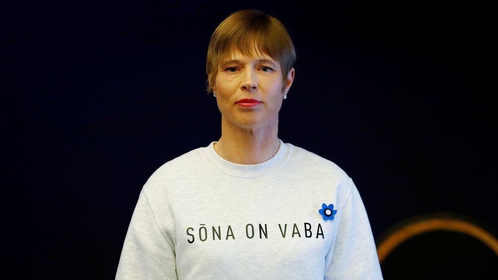 Estonian President Kersti Kaljulaid attends the swearing-in of the incoming coalition government in Tallinn, Estonia April 29, 2019.