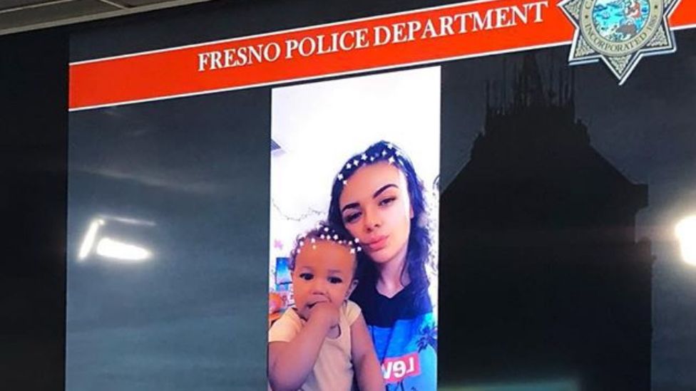 Deziree Menagh and daughter Fayth Percy shown in a Fresno police press conference