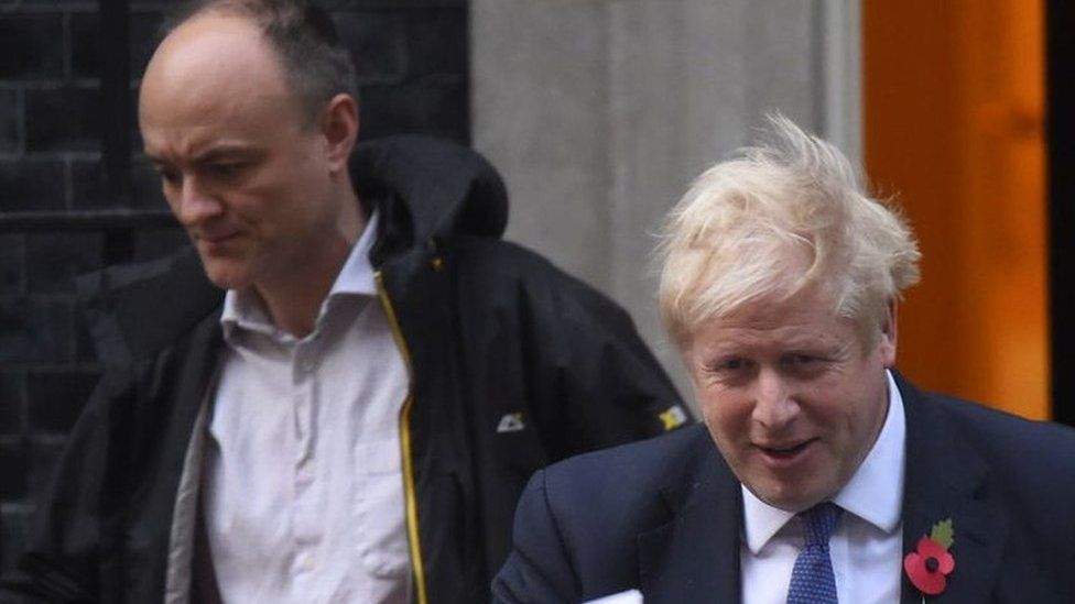 Boris Johnson and Dominic Cummings in Downing Street