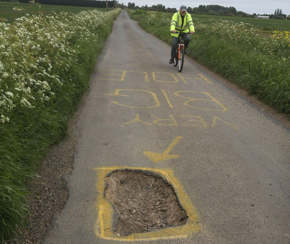 Cyclist in Murrow, Cambridgeshire, May 2023