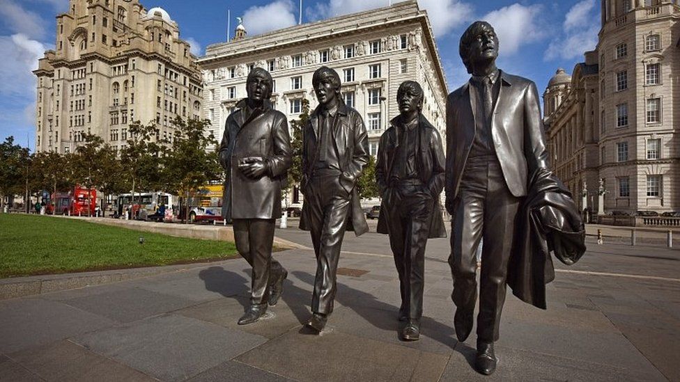 Andy Edwards' statues of The Beatles on Liverpool's Pier Head