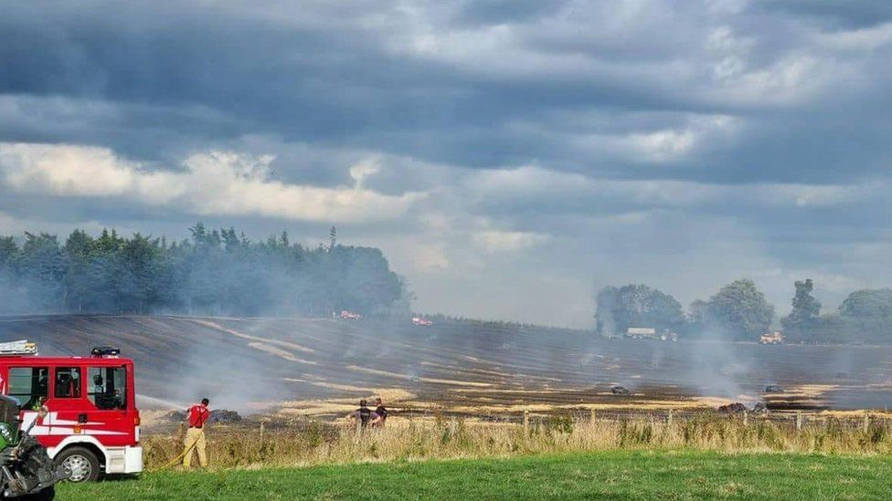 Firefighters at the scene