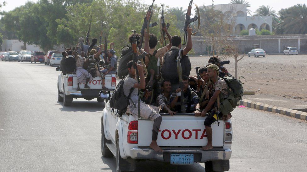 File photo showing Houthi rebels in Hudaydah on 29 December 2018