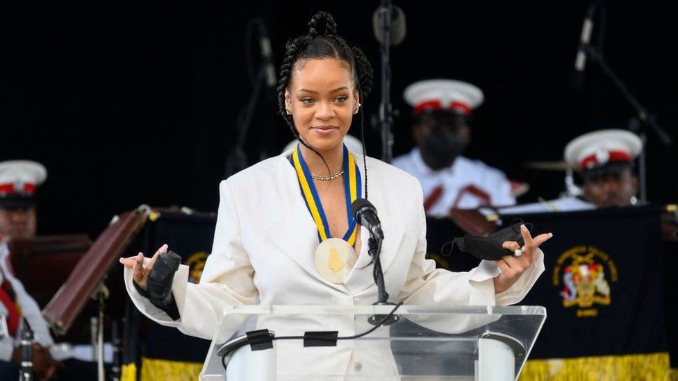 Rihanna Fenty at the Independence Day Parade in Bridgetown, Barbados, November 30, 2021