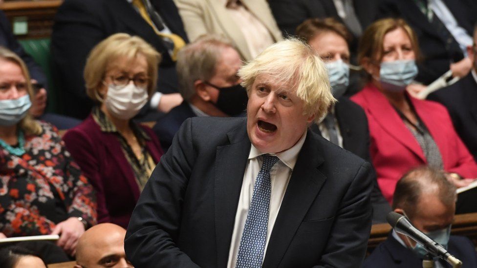 Boris Johnson in Parliament on 8 December