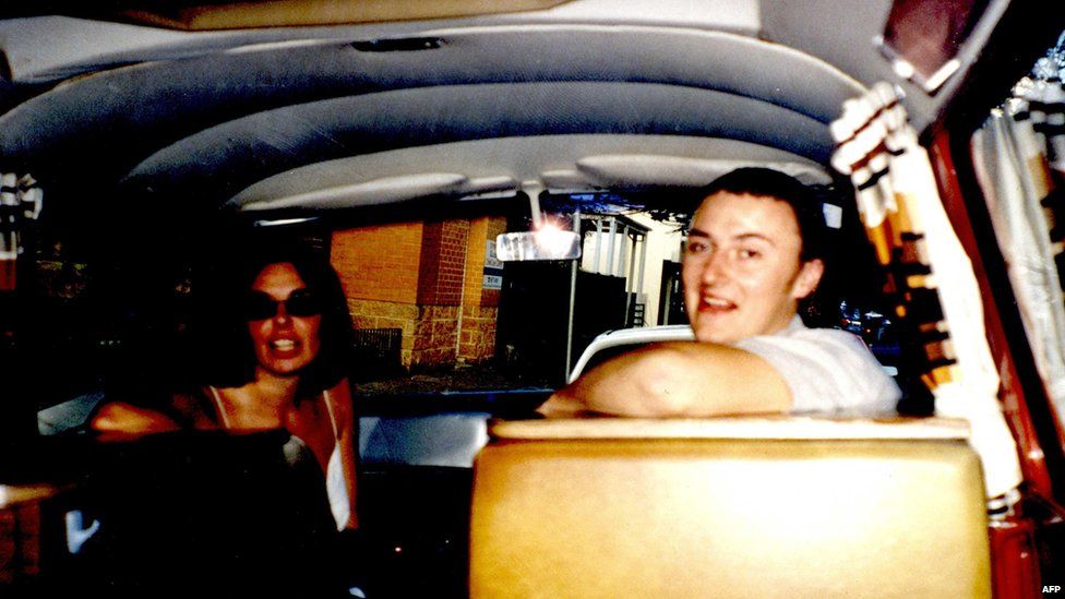 Joanne Lees and Peter Falconio in their camper van before the attack in July 2001