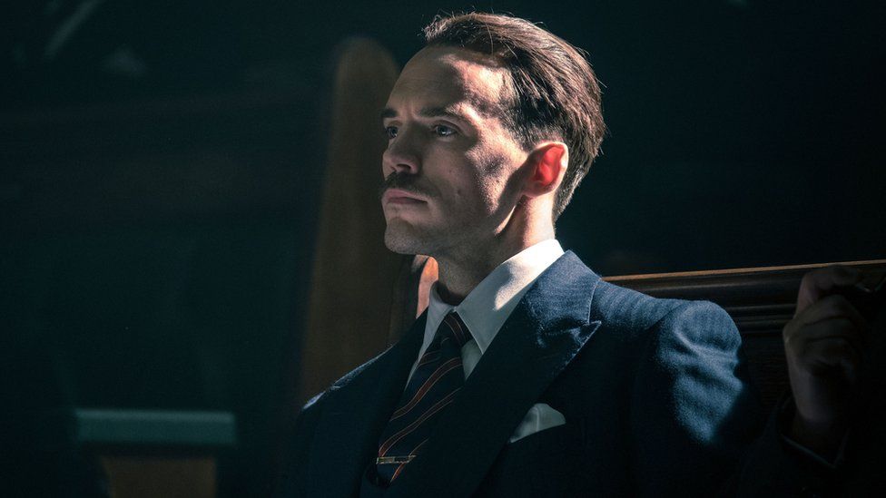 Sam Claflin as Sir Oswald Mosley in Peaky Blinders