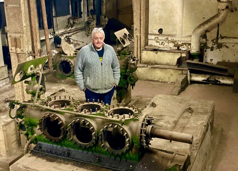 Peter Gordon in the bunker's plant room