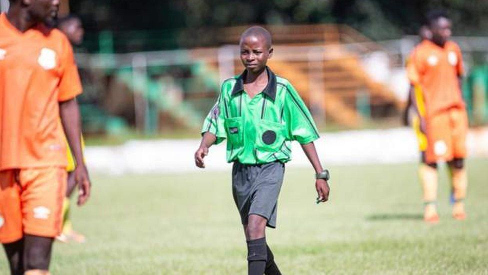 Teenage football referee goes pro in Zambia BBC Newsround