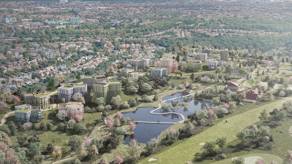 A CGI of the proposed scheme at Enfield Golf Course