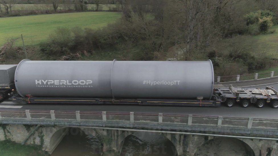 A tube that will make up the Hyperloop track
