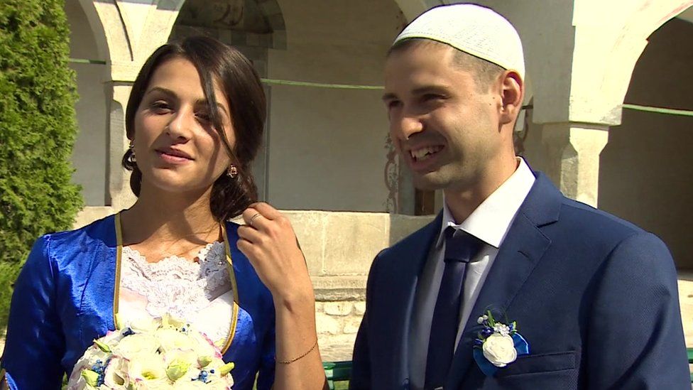 Marlen and Lenora get married at the Great Khan Mosque in Bakhchisaray