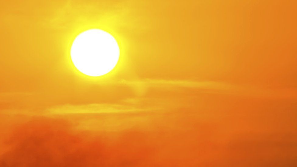 A photograph of the sun
