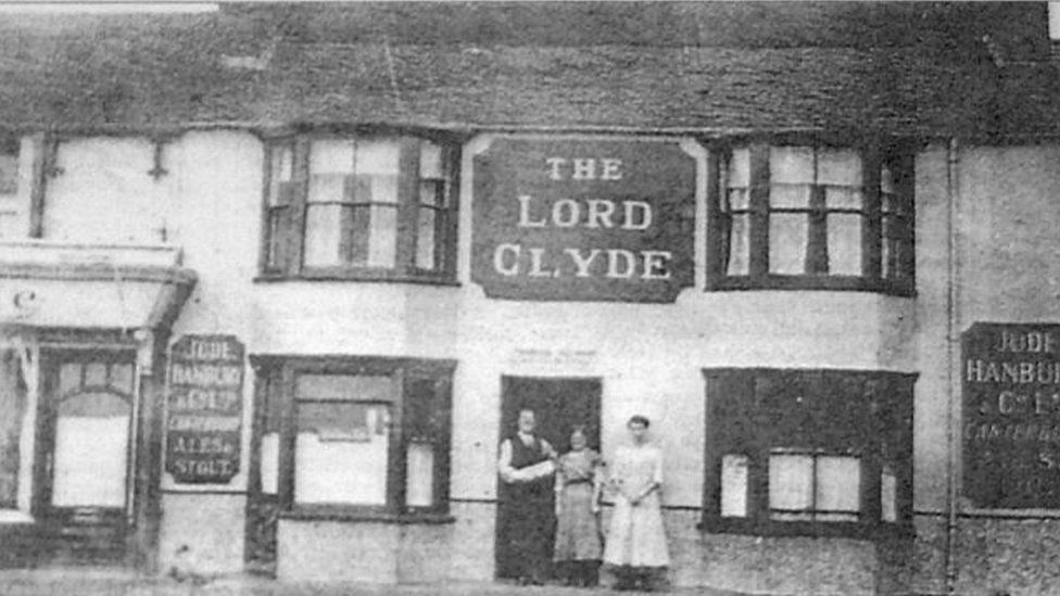 The Lord Clyde pub in Kent where the skull was discovered in 1963