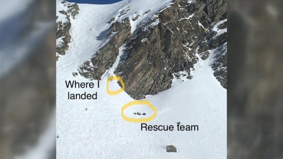 Loz Ball fell more than 50m off a cliff while snowboarding in the French Alps in February