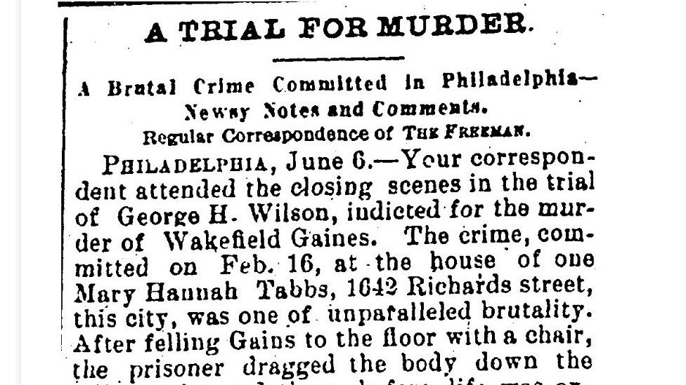 A story in the New York Freeman dated March 1887
