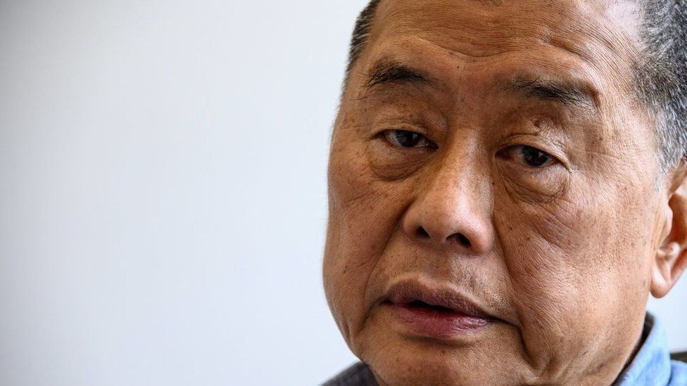 In this photo taken on June 16, 2020, Hong kong pro-democracy media mogul Jimmy Lai, 72, poses during an interview with AFP at the Next Digital offices in Hong Kong. - Lai was arrested under a new national security law on August 10 and police raided his newspaper offices in a deepening crackdown on dissent in the restless Chinese city