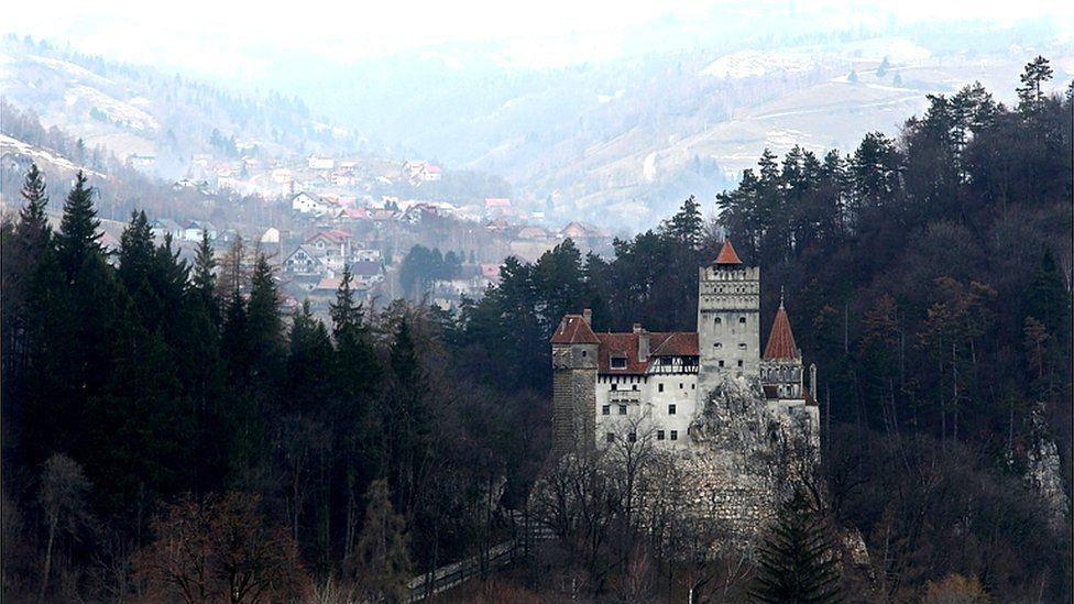 BRAN, ROMANIA - MARCH 10: Bran Castle, famous as "Dracula"s Castle," stands among Transylvanian mountains on March 10, 2013 in Bran, Romania. Bran Castle"s reputation as the supposed home to Dracula corresponds little with Bram Stoker"s novel, nor did Vlad Tepes, the sadistic 15th-century Wallachian prince, ever live there.