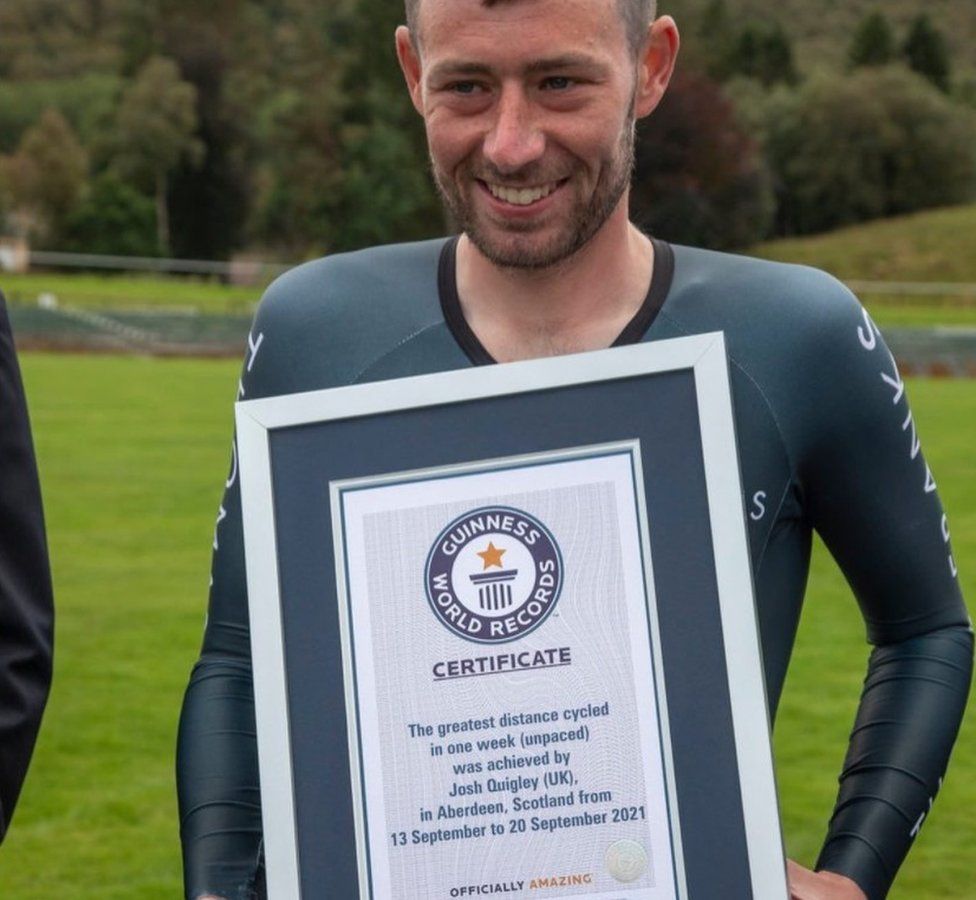 Josh Quigley with his Guinness world record certificate