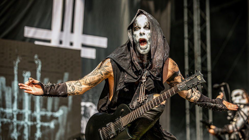 Adam Darski, known as Nergal, from Polish metal band Behemoth