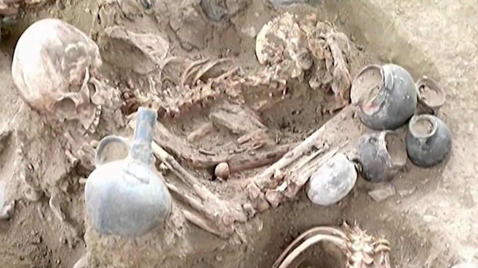 One of the skeletons found in Chan Chan