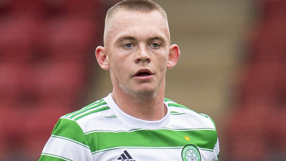 Ciaran Dickson pictured playing for Celtic B during an SPFL Trust Trophy match with Greenock Morton on 4 September 2021